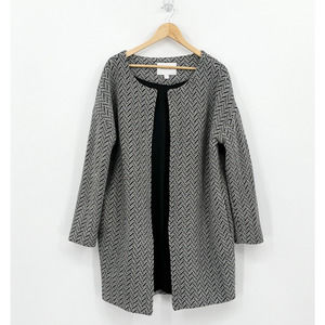 Amour Vert Jacket Womens Large Jacqueline Black White Herringbone Coat Retro 90s